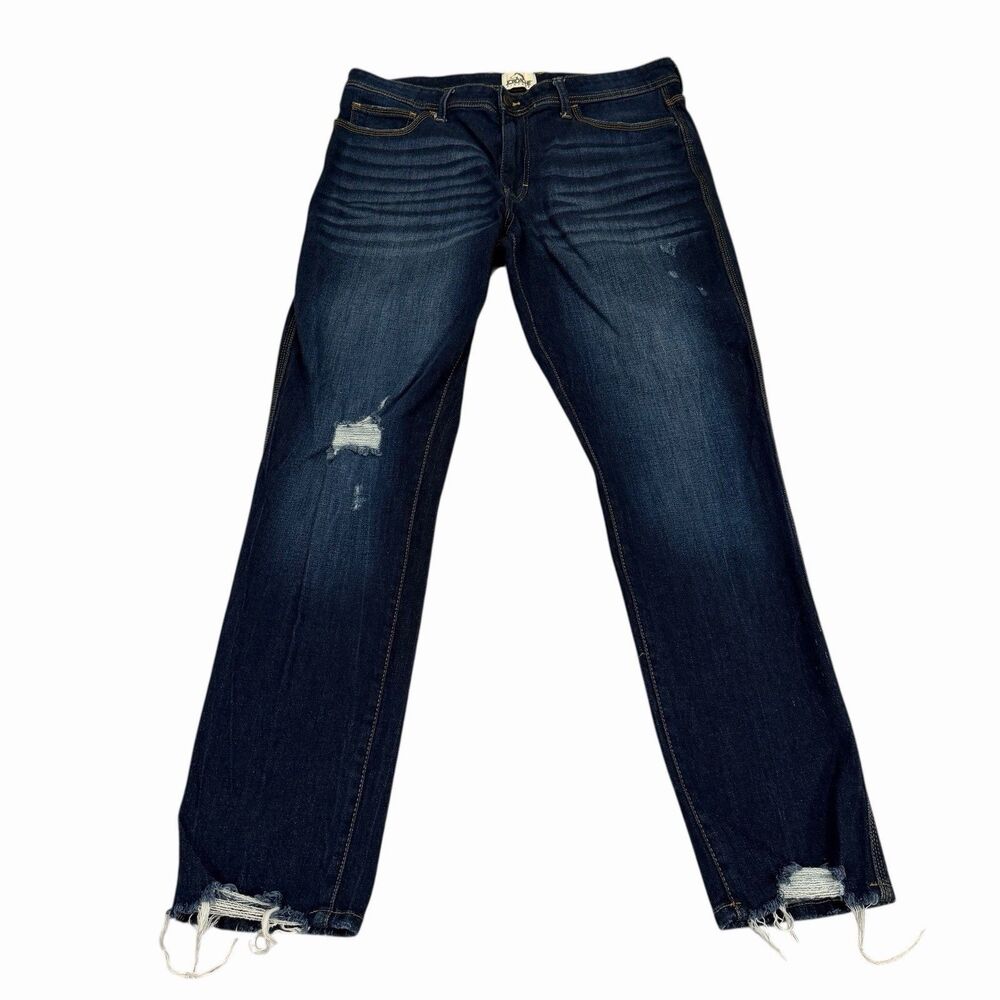 Jordache Vintage Mens‎ Jeans Horse Cowboy 36x32 Distressed Blue Denim Taper